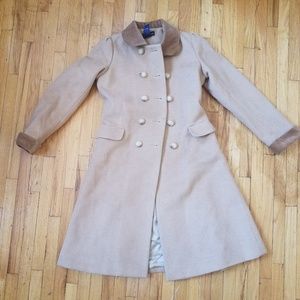 Ralph Lauren Girl's beige long pea coat size 6x
